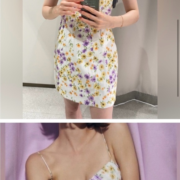 Like new, Zara floral spaghetti strap dress . - Picture 3 of 9